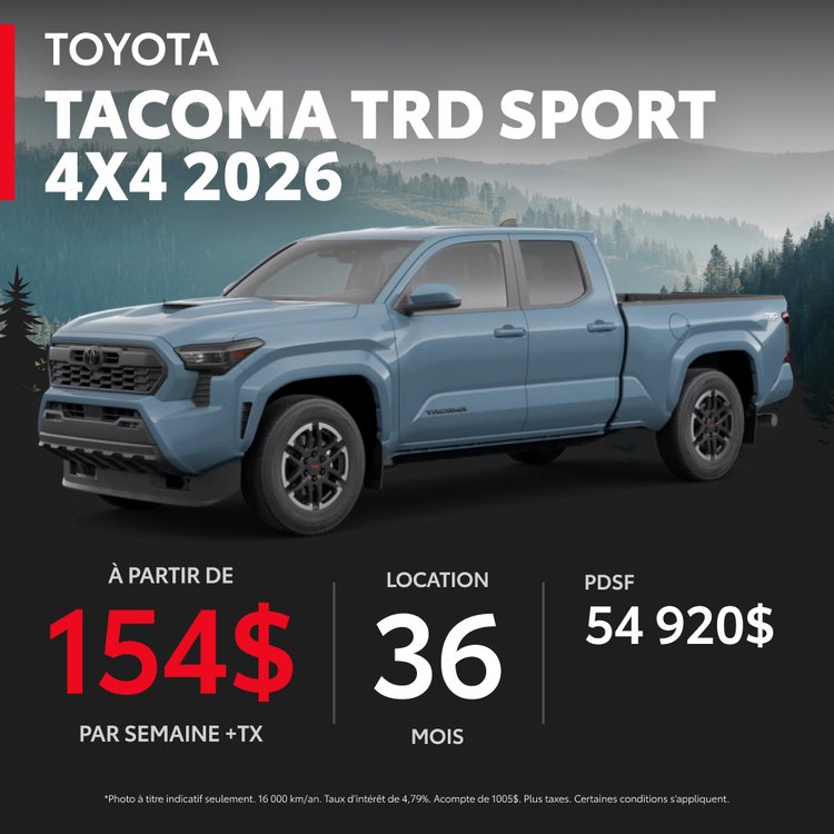 Toyota Mont Laurier promo juillet TACOMA 2026 FR 1