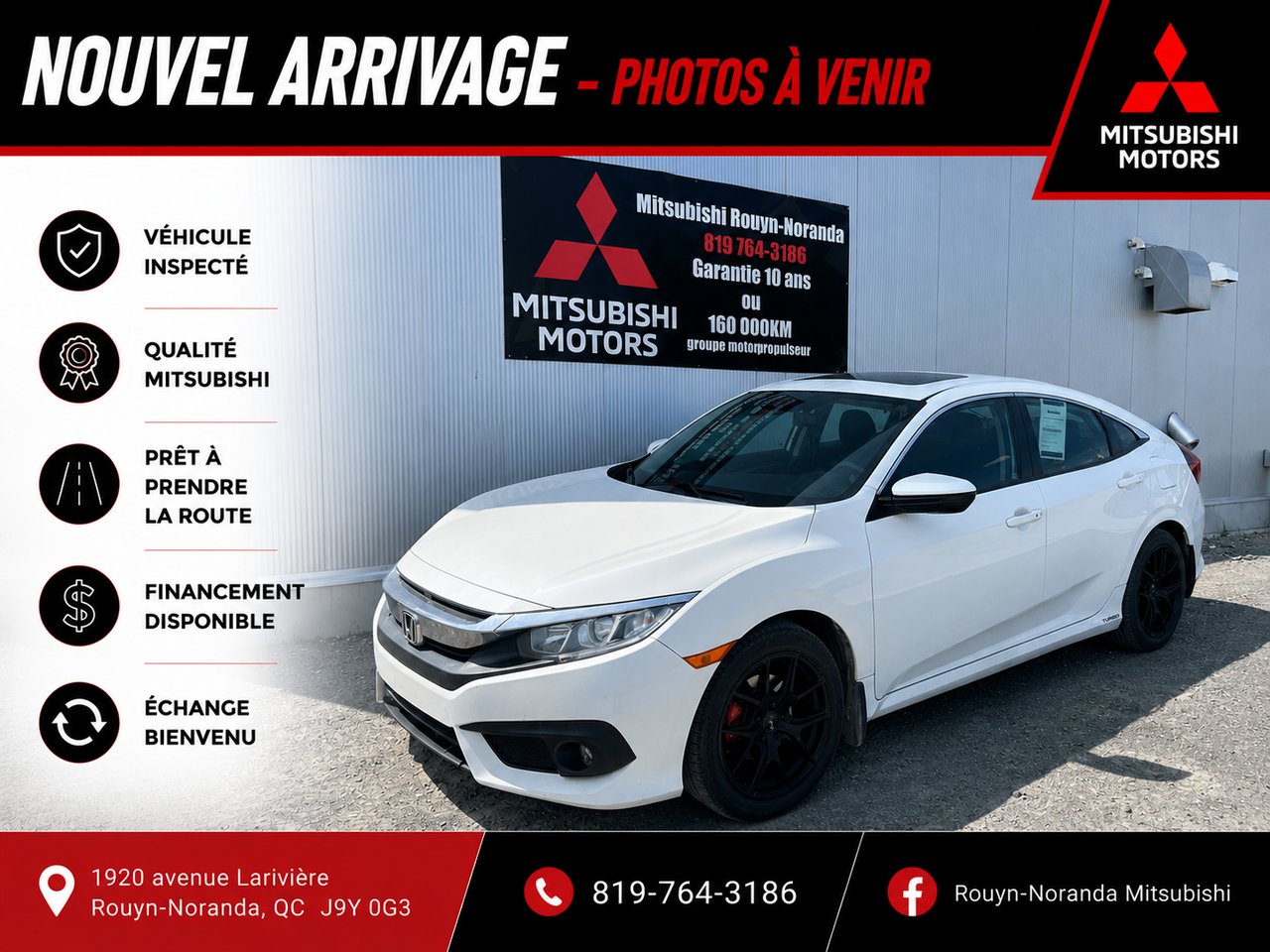 Honda Civic Berline 2018 Blanc Amos - photo #0