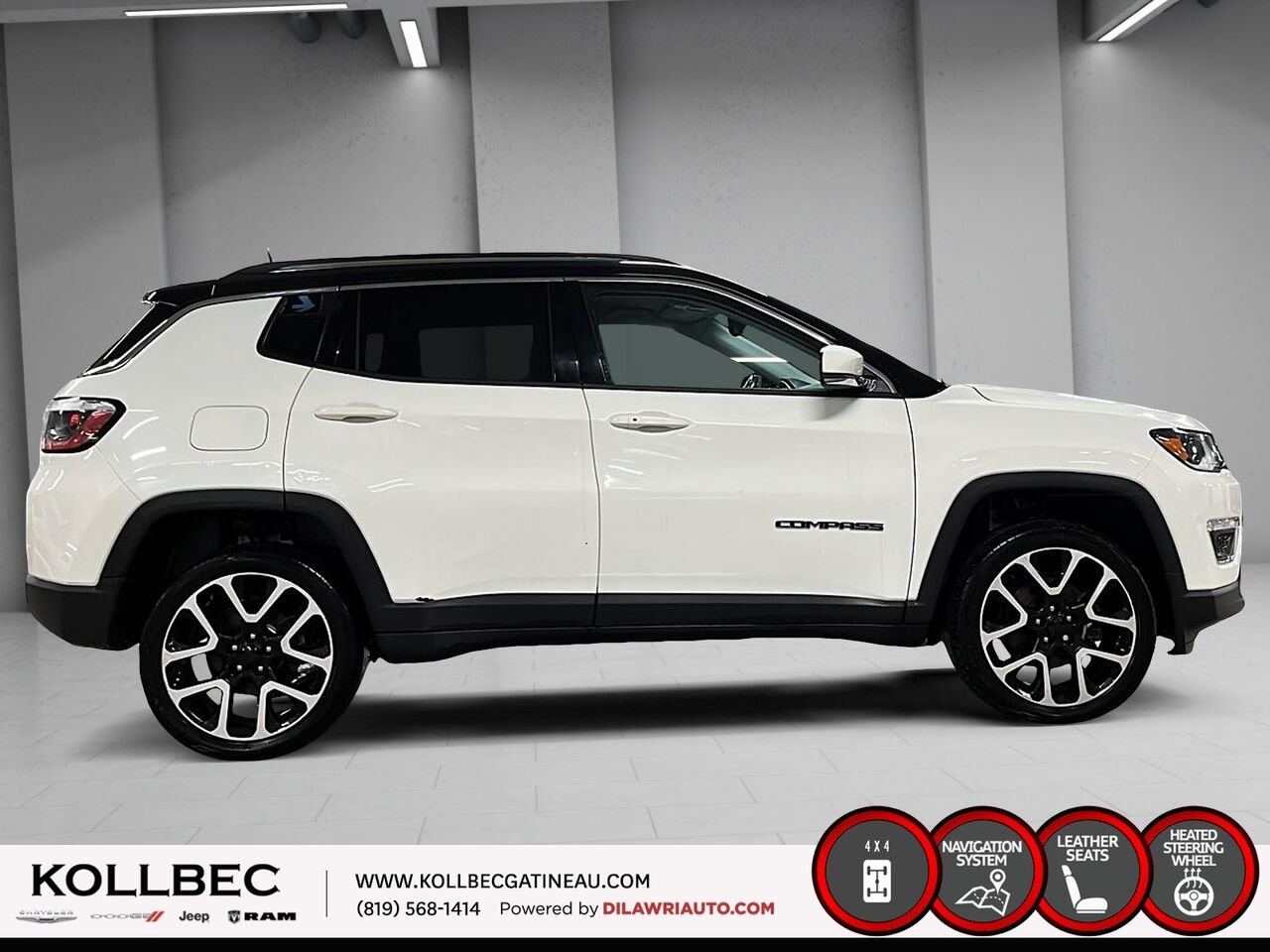 2018 JEEP COMPASS Limited 4x4 White Ottawa & Gatineau - photo #12