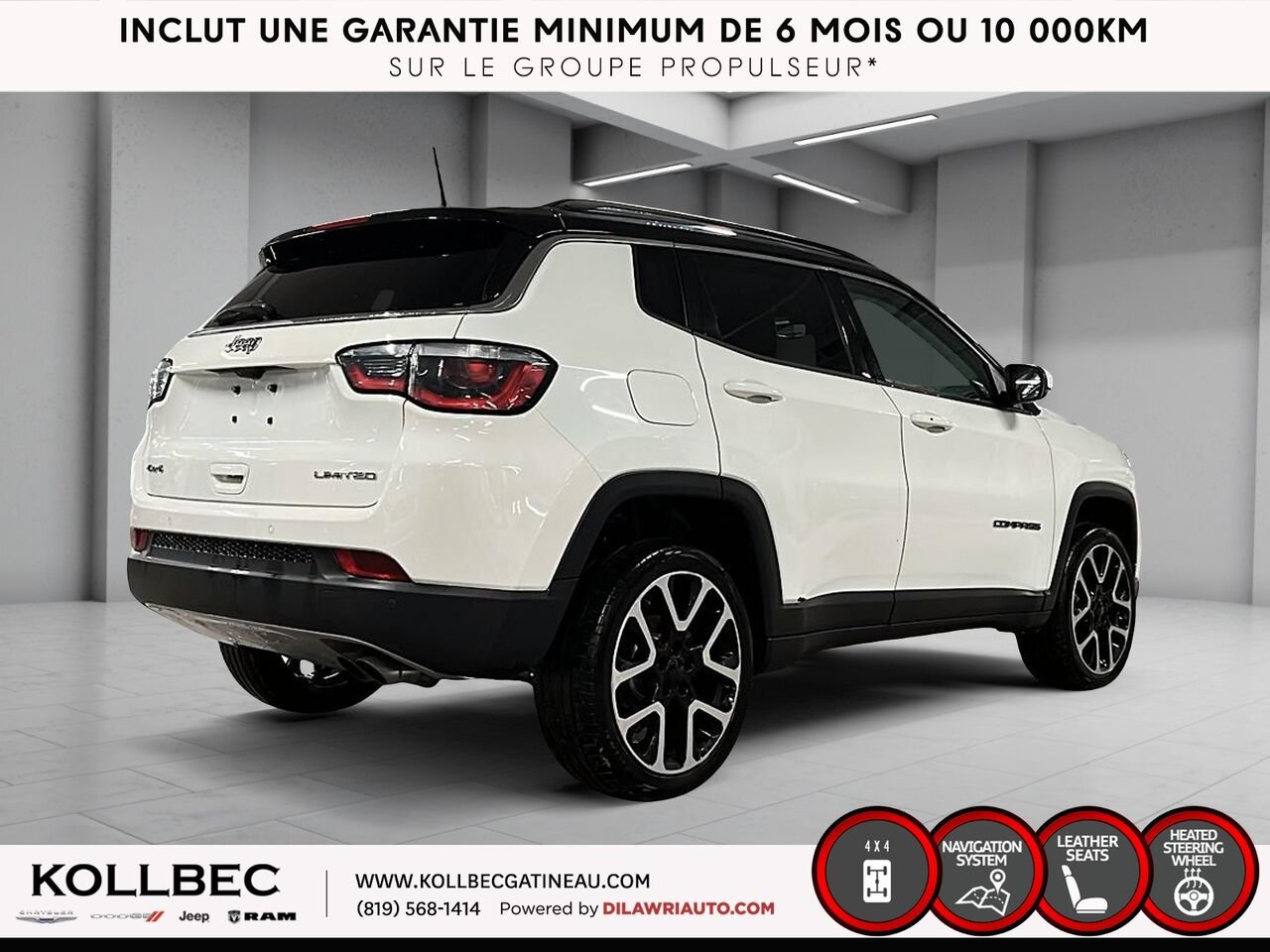 JEEP COMPASS Limited 4x4 2018 Blanc Ottawa & Gatineau - photo #13