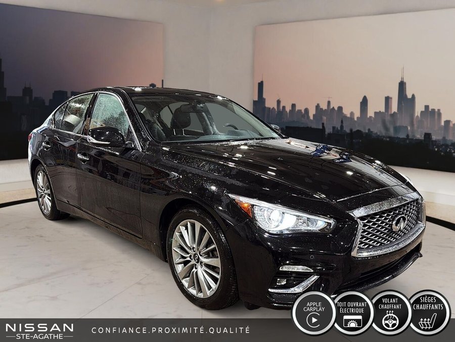 INFINITI Q50 LUXE| TOIT| AWD| CARPLAY 2024 Noir