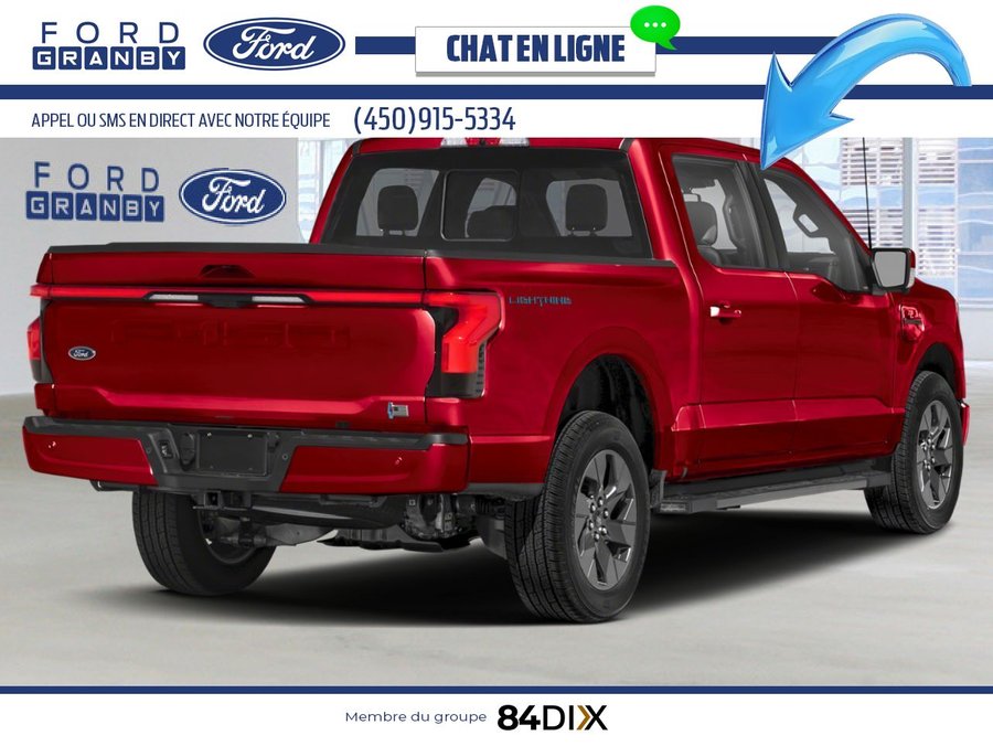 Ford F-150 Lightning LARIAT cabine SuperCrew 4RM caisse de 5,5 pi 2025 Rouge vitesse métallisé teinté verni