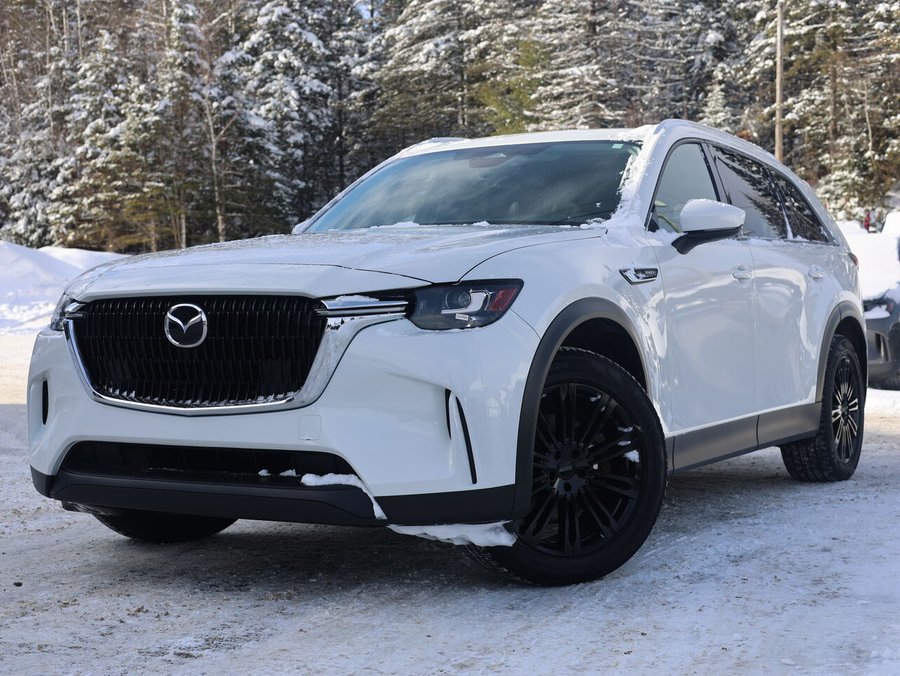 Mazda CX-90 hybride rechargeable GS-L AWD, Volant chauffant, Toit ouvrant panoramique, Sièges en cuir 2024 Blanc