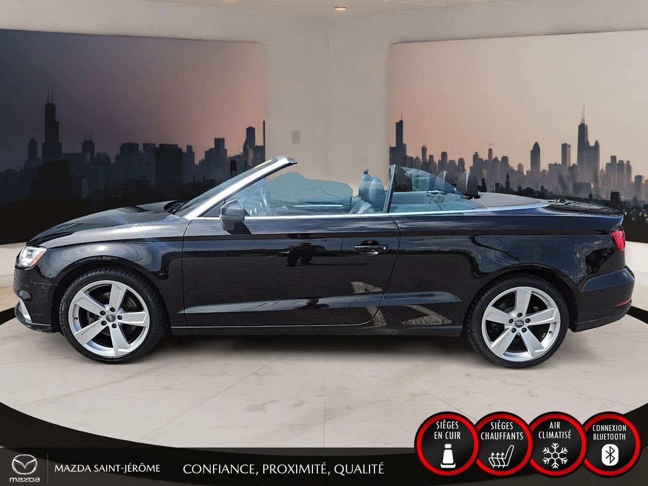 2017 Audi A3 Cabriolet | 2.0T | QUATTRO | CLEAN CARFAX | Black Saint-Jérôme - photo #9