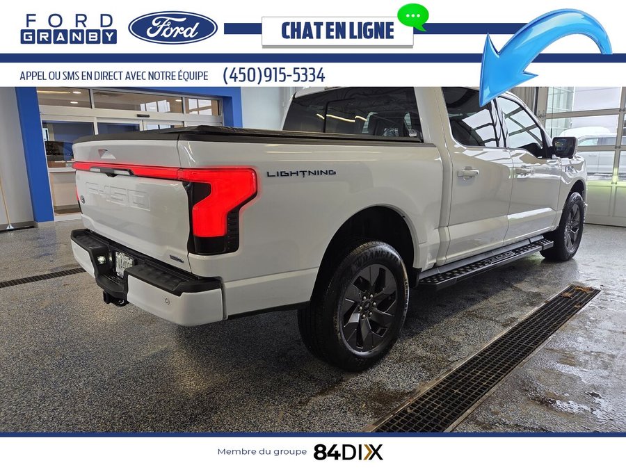 Ford F-150 LIGHTNING LARIAT, CUIR, TOIT LARIAT SuperCrew 4RM caisse de 5,5 pi 2025 Blanc