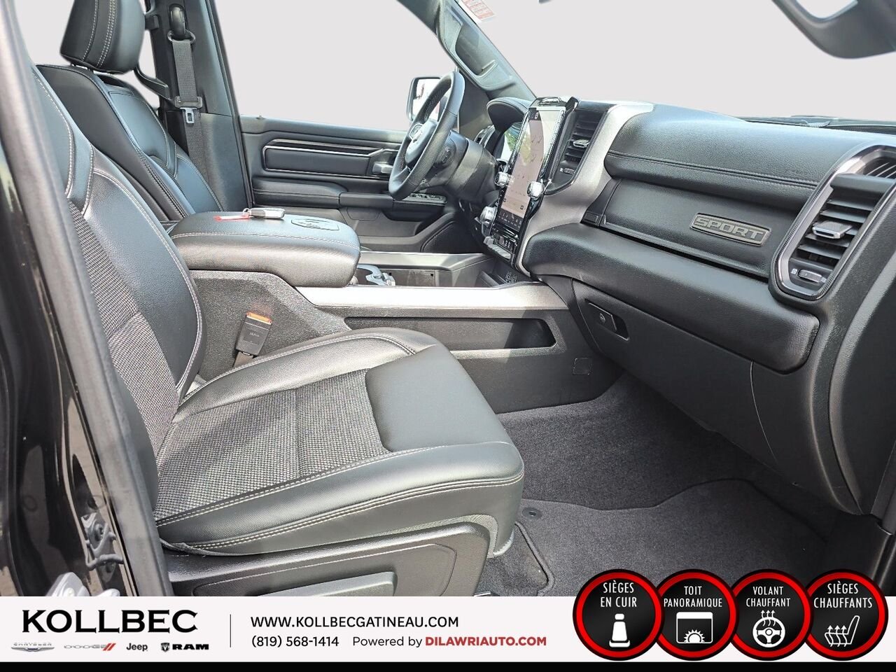 RAM 1500 SPORT Sport cabine d'équipe 4x4 caisse de 5 pi 7 po 2025 Noir Ottawa & Gatineau - photo #20