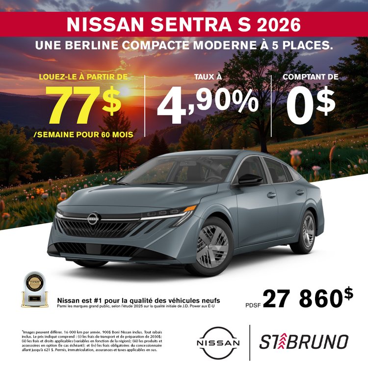 St bruno nissan promo juin sentra S 2026 FR