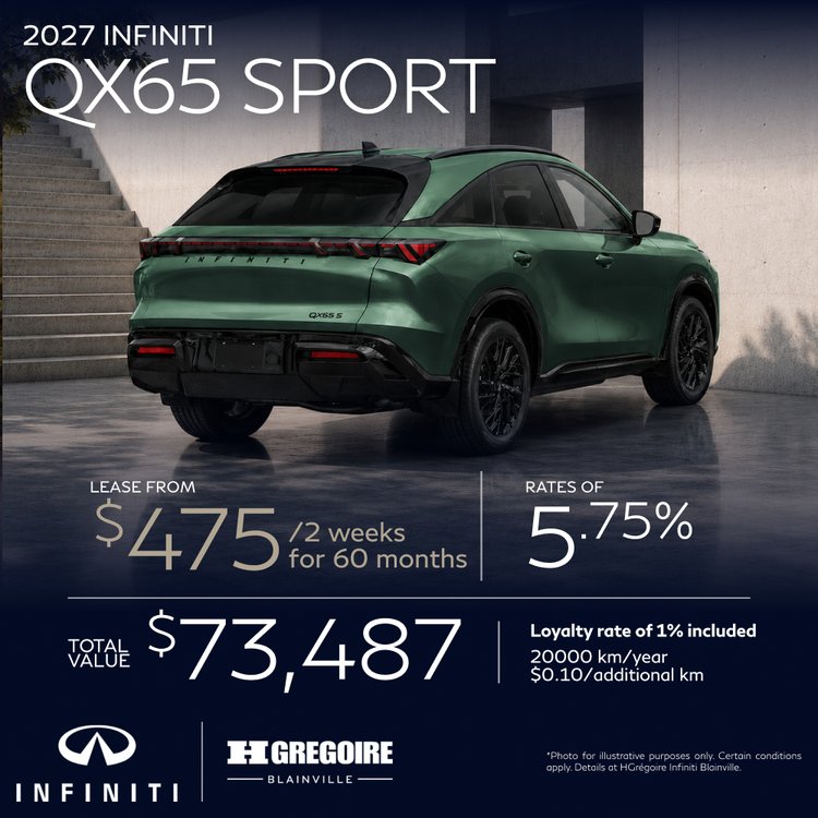 HGregoire inifiniti blainville promo aout QX65 SPORT EN