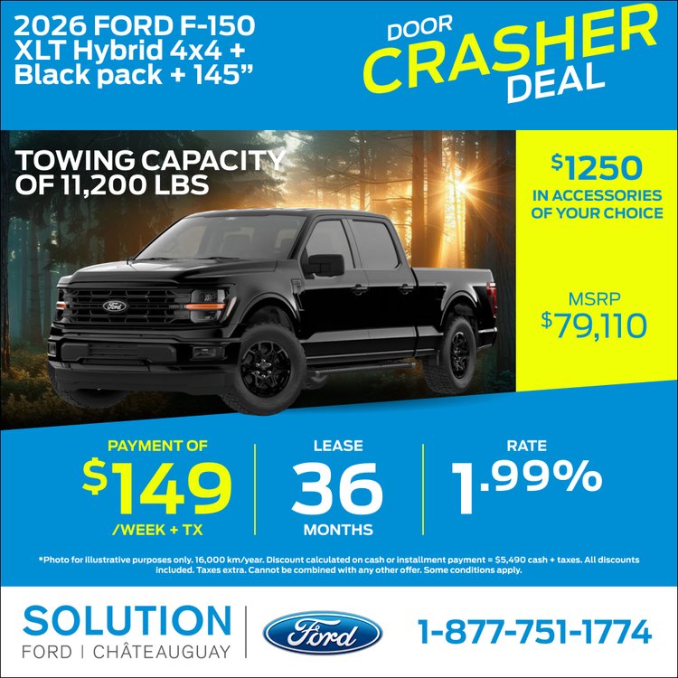 Solution Ford promo mai F 150 XLT Hybride 2026 EN 1