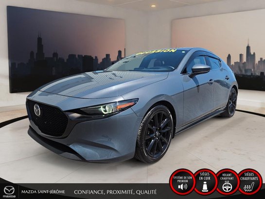 MAZDA 3 GT GT | CUIR ROUGE | TOIT OUVRANT | MANUELLE | 2020 Gris