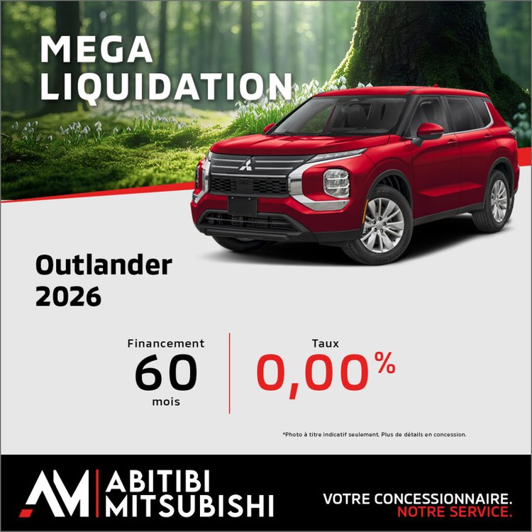 Abitibi mitsubishi promo Outlander 2026 juillet FR 1024x1024