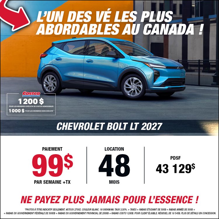 Gatineau GM promo BOLT LT 2027 mai FR