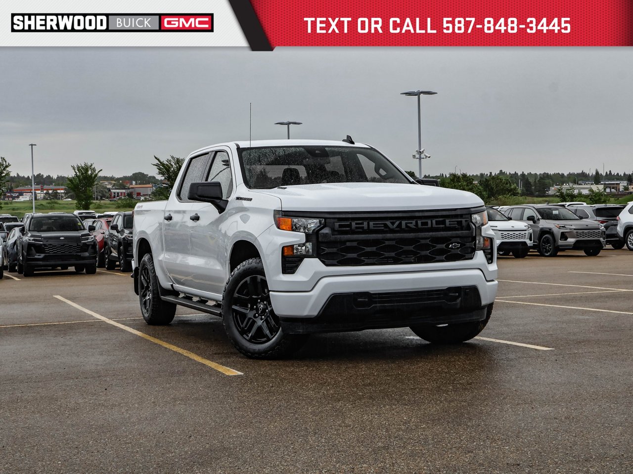 2025 Chevrolet Silverado 1500 4WD Crew Cab 147 Custom White Sherwood Park - photo #0
