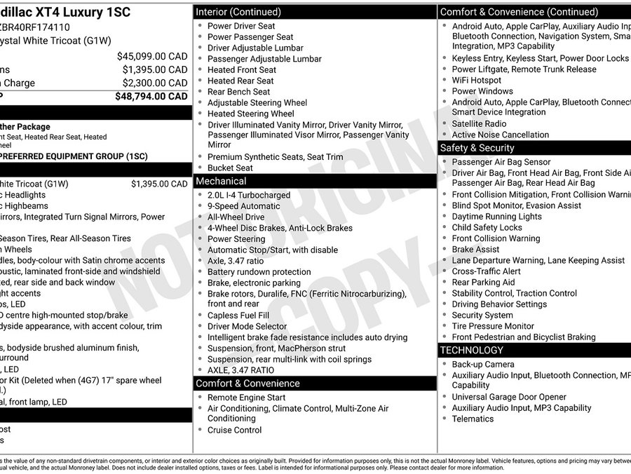 2024 Cadillac XT4 2024 White