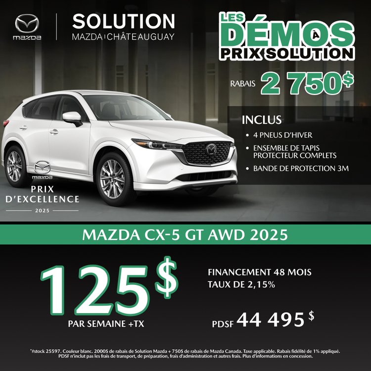 Solution mazda promo mai CX 5 GT 2025 FR