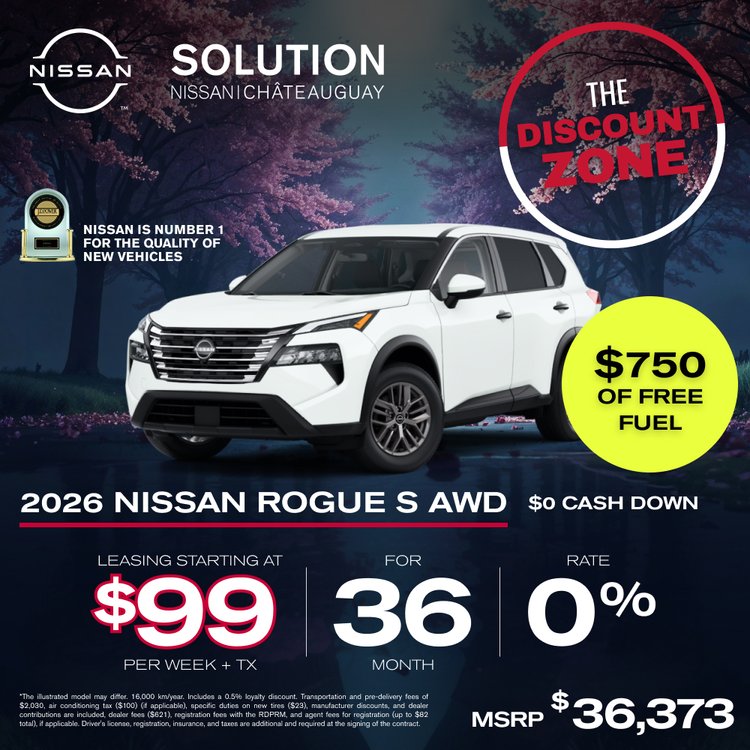 Solution nissan promo mai Rogue S 2026 EN 1