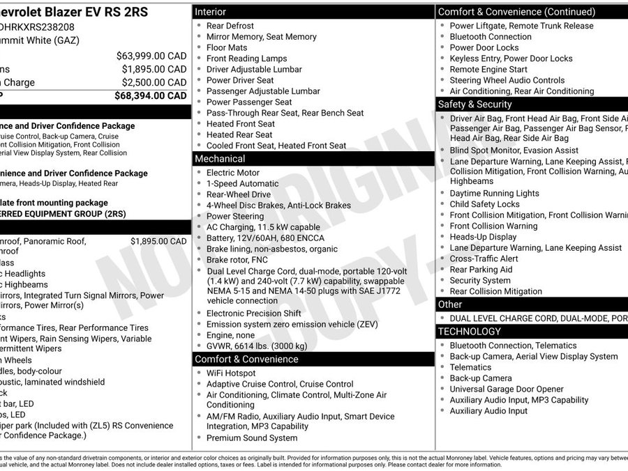 2024 Chevrolet Blazer EV 2024 White