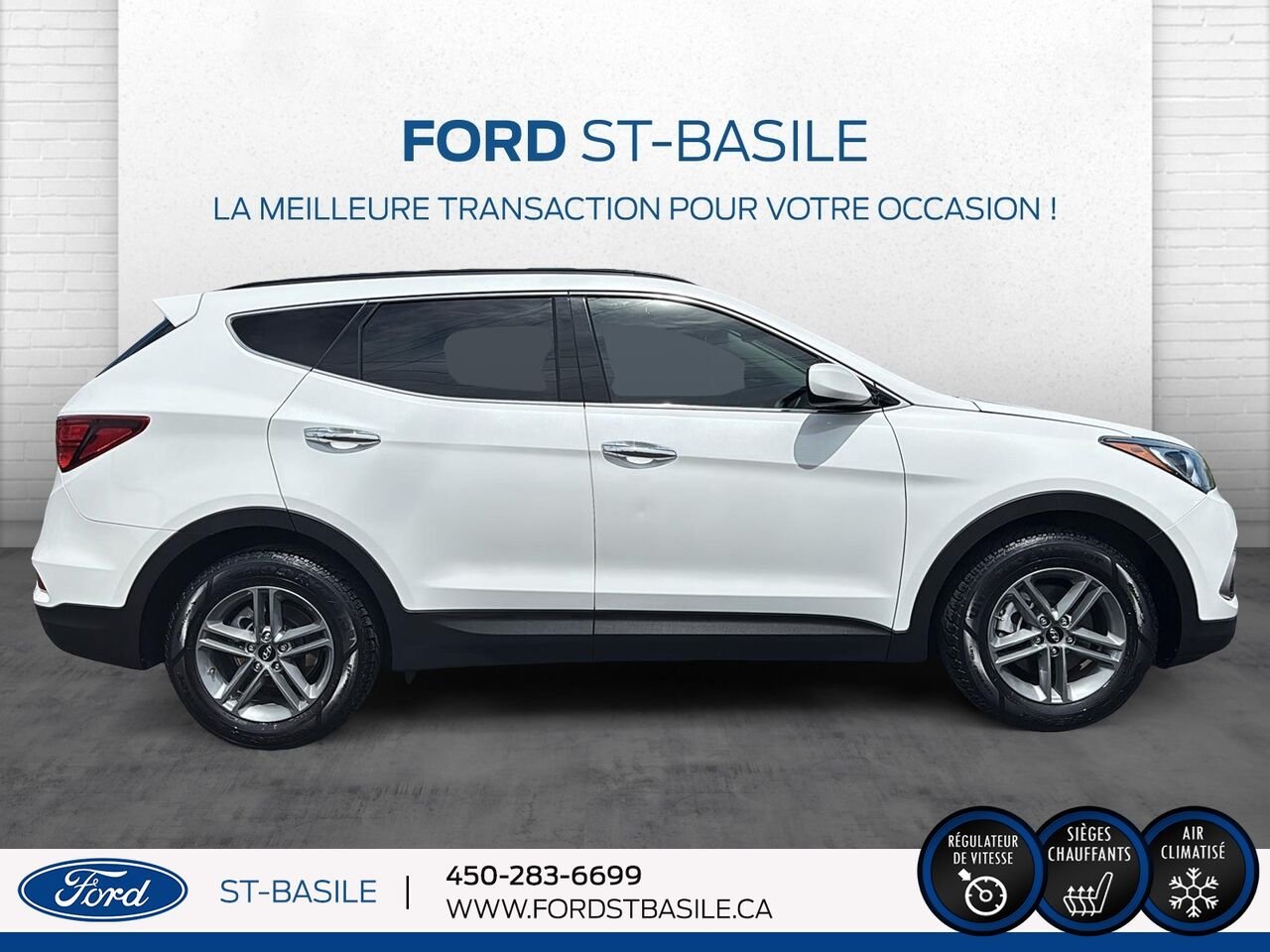 2017 HYUNDAI Santa Fe White Saint-Basile-le-Grand - photo #8