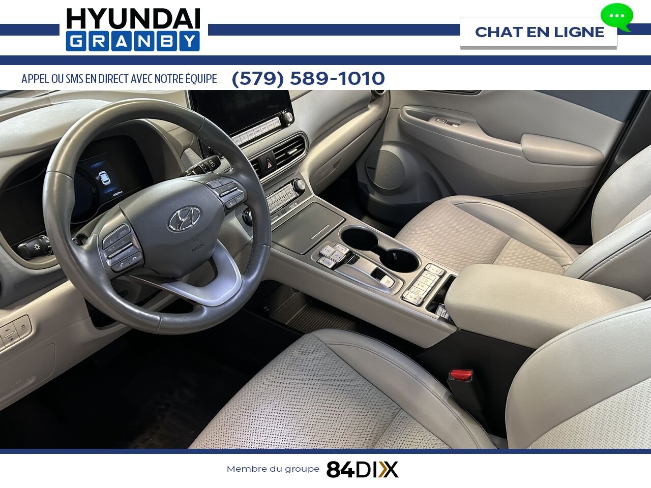 Hyundai Kona électrique 2020 Blanc Granby - photo #7