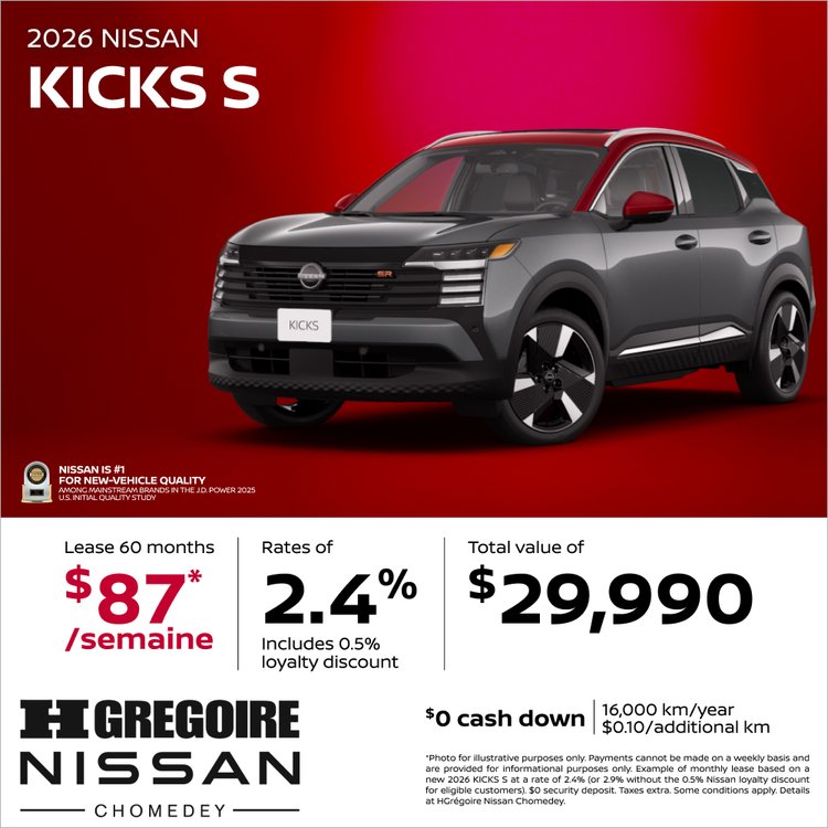 Nissan chomedey promo mai Kicks S EN