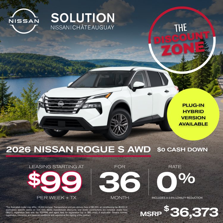 Solution nissan promo JUIN Rogue S 2026 EN