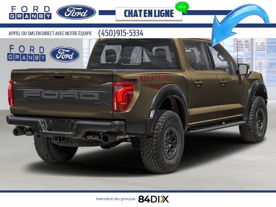 Ford F-150 Raptor SuperCrew 4RM caisse de 5,5 pi 2025 Vert abri