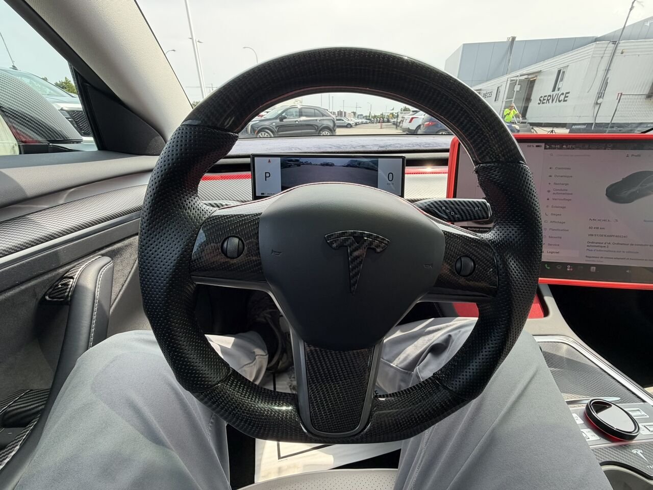 Tesla Model 3 CARBONE 2023 Argent Laval - photo #24