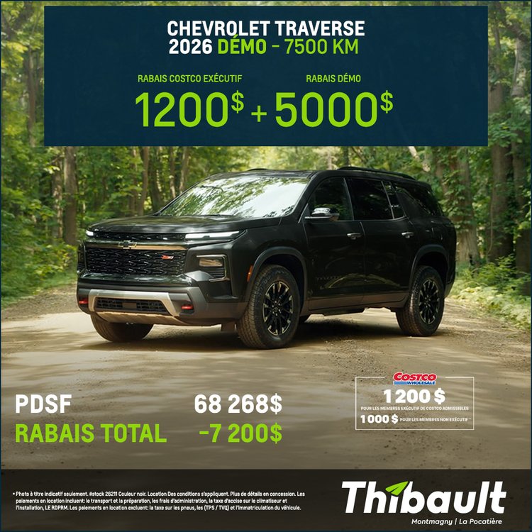 Thibault gm montmagny promo juillet CHEVROLET Traverse 2026