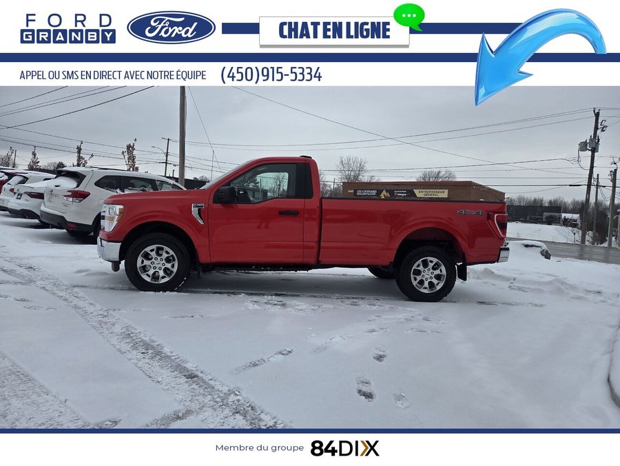 Ford F-150 XLT cabine simple 4RM caisse de 8 pi, V6 3.5 EcoBoost 2022 Rouge
