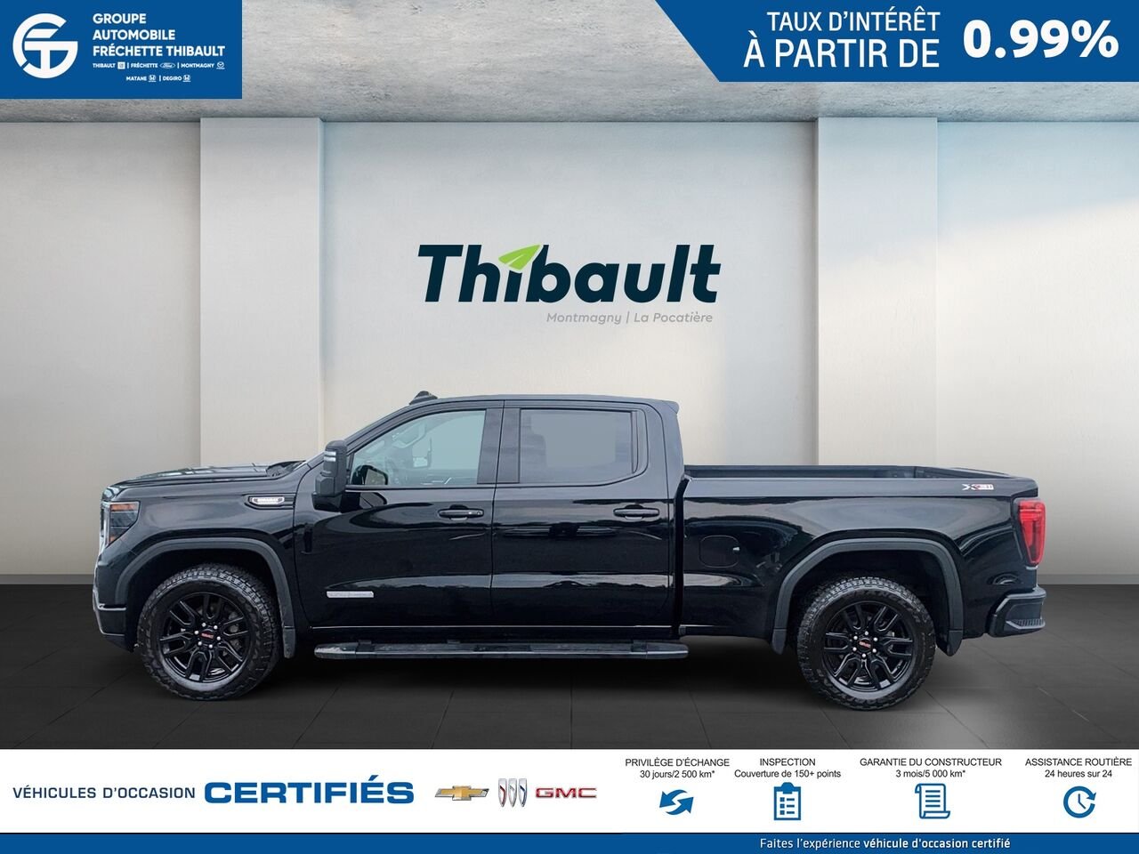 GMC SIERRA Elevation cabine multiplace 4RM 157 po 2024 Noir Montmagny - photo #4