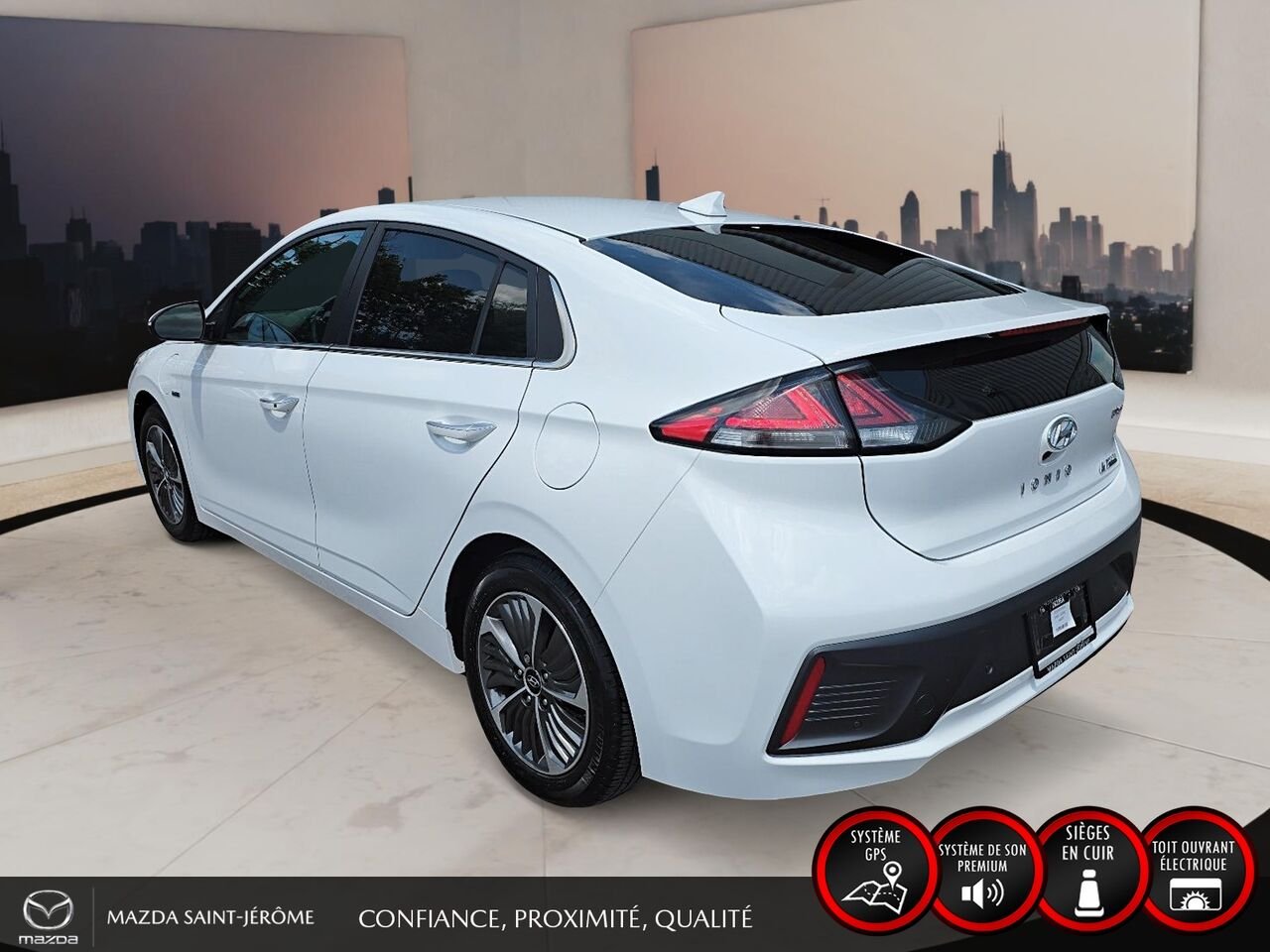 2020 Hyundai Ioniq hybride rechargeable Ultimate | TOIT OUVRANT | CUIR | White Saint-Jérôme - photo #9