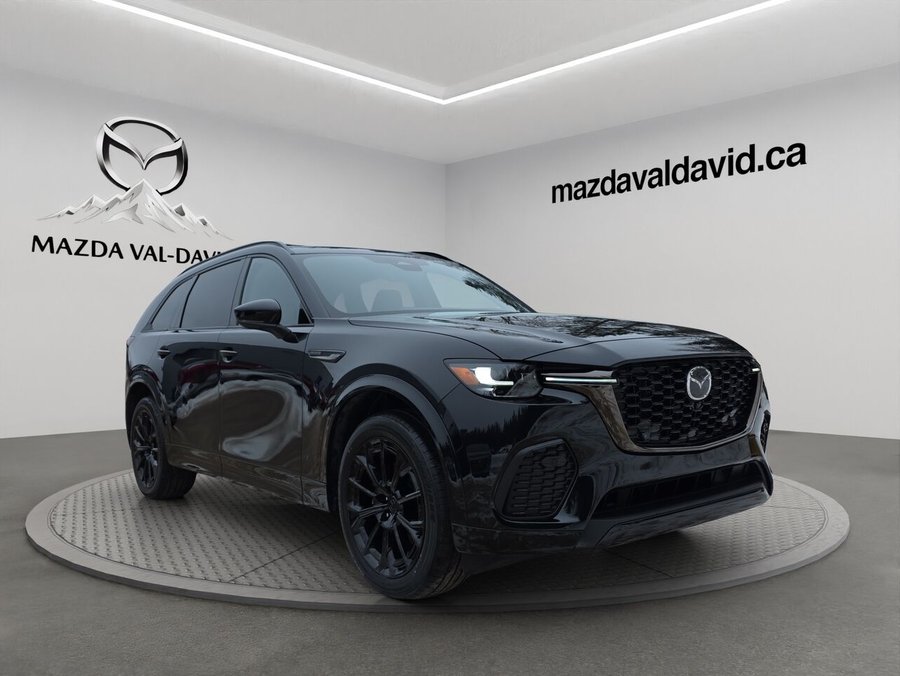 2026 Mazda CX-70 MHEV GT-P, 5 passagers, Mode hybride, awd, toit ouvrant panoramique, cuir, navigation, écran central de 12,3 po Jet Black Mica