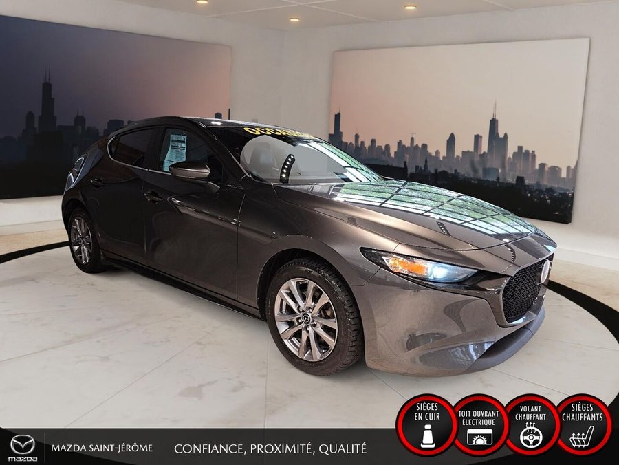 Mazda Mazda3 Sport GS LUXURY | AWD | CUIR | TOIT OUVRANT | 2022 Gris