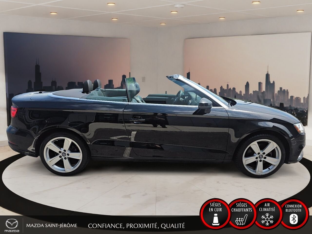 2017 Audi A3 Cabriolet | 2.0T | QUATTRO | CLEAN CARFAX | Black Saint-Jérôme - photo #2