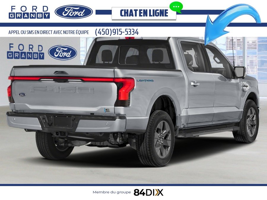 Ford F-150 Lightning LARIAT cabine SuperCrew 4RM caisse de 5,5 pi 2025 Argent emblématique métallisé