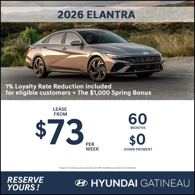 Hyundai gatineau promo ELANTRA 2026 avril EN