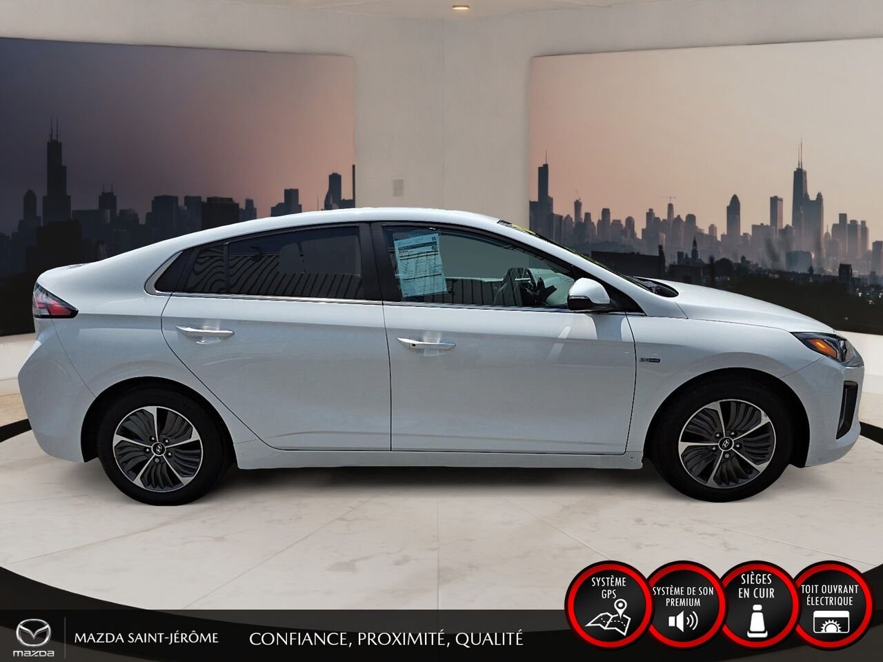 2020 Hyundai Ioniq hybride rechargeable Ultimate | TOIT OUVRANT | CUIR | White Saint-Jérôme - photo #4