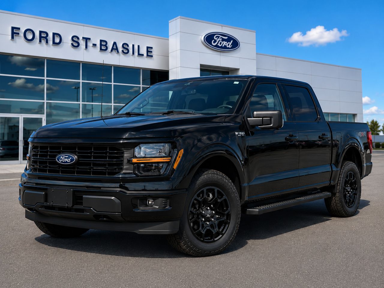 Black 2025 Ford F-150 Pickup Truck Four-Wheel Drive Automatic