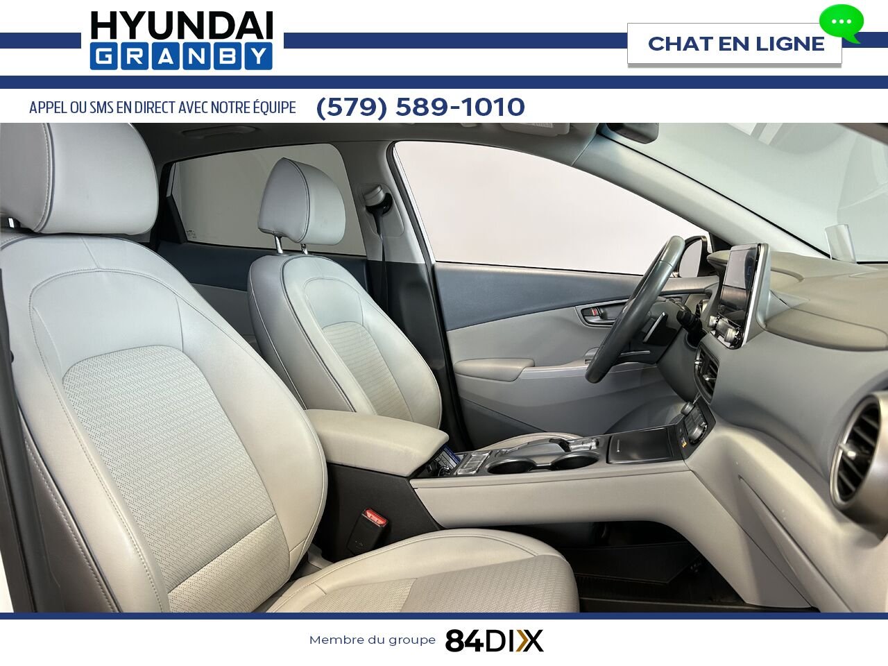 Hyundai Kona électrique 2020 Blanc Granby - photo #19