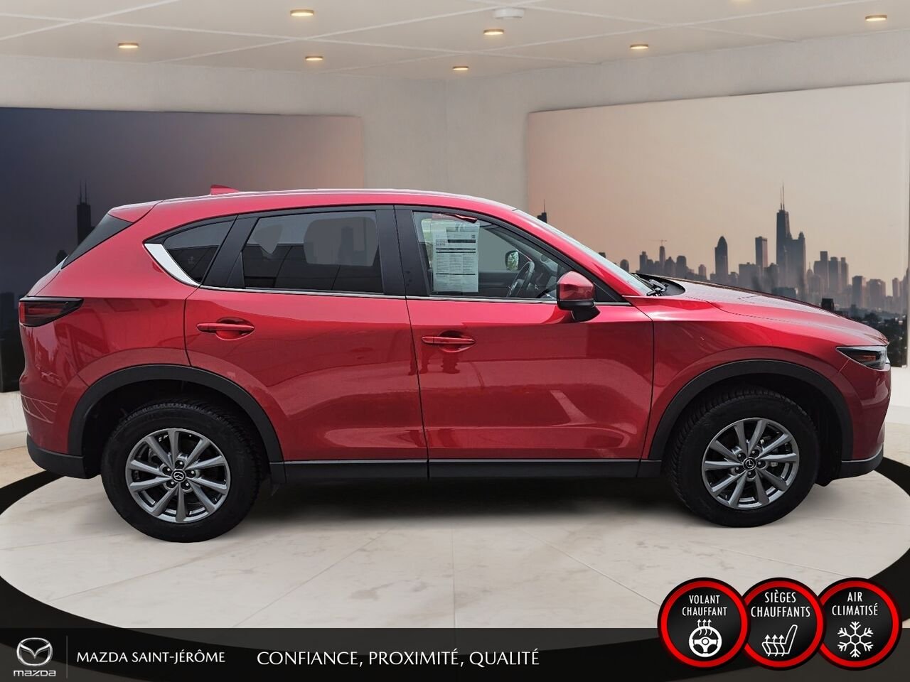 2025 Mazda CX-5 GS | CUIR | AWD | MAGS | Red Saint-Jérôme - photo #4