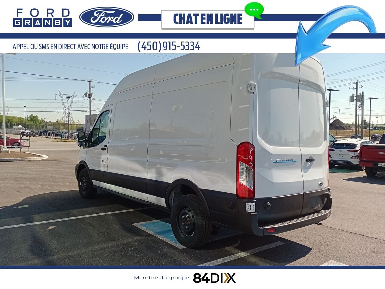 Ford E-TRANSIT FOURGONNETTE UTILITAIRE 2024 Blanc Granby - photo #5