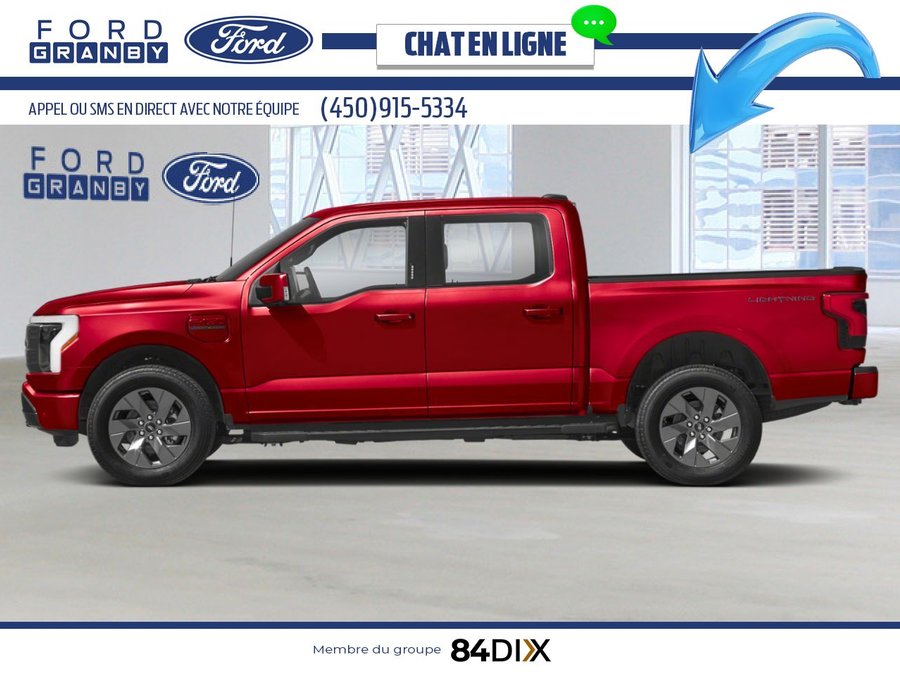 Ford F-150 Lightning LARIAT cabine SuperCrew 4RM caisse de 5,5 pi 2025 Rouge vitesse métallisé teinté verni