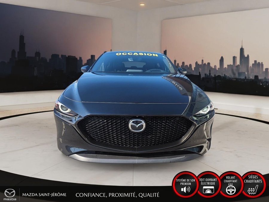 Mazda Mazda3 Sport GT | CUIR | TOIT OUVRANT | AUTOMATIQUE | 2022 Noir