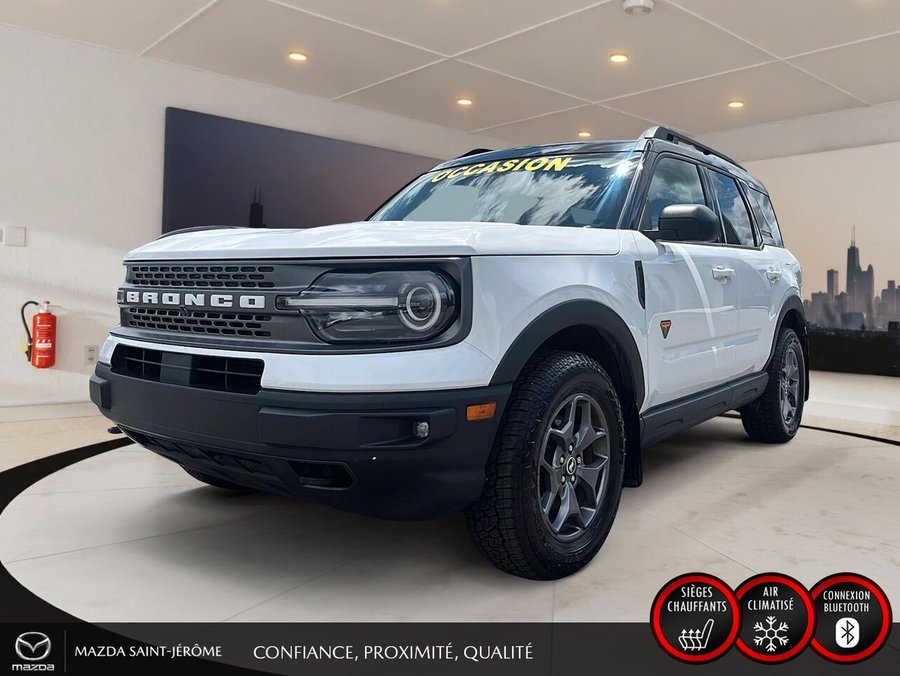 2022 Ford Bronco Sport Badlands | TOIT OUVRANT | CUIR | 4X4 | White