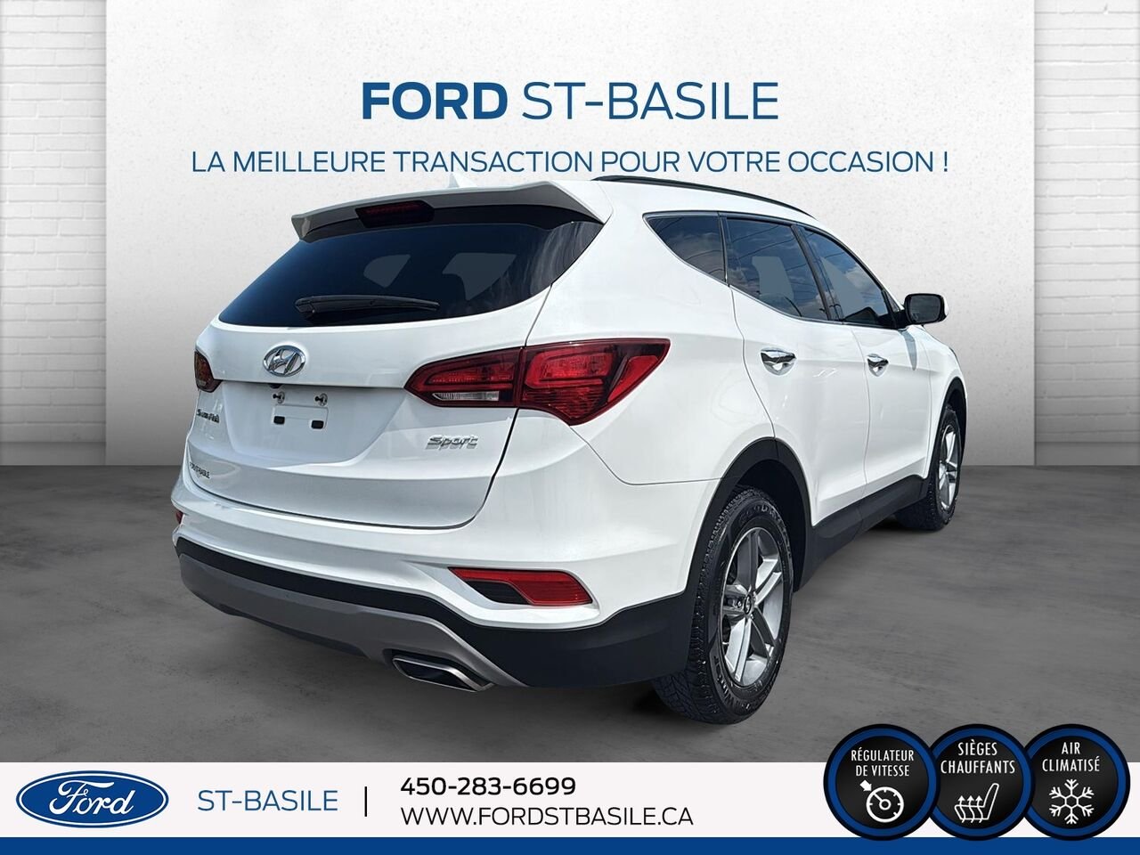 2017 HYUNDAI Santa Fe White Saint-Basile-le-Grand - photo #7