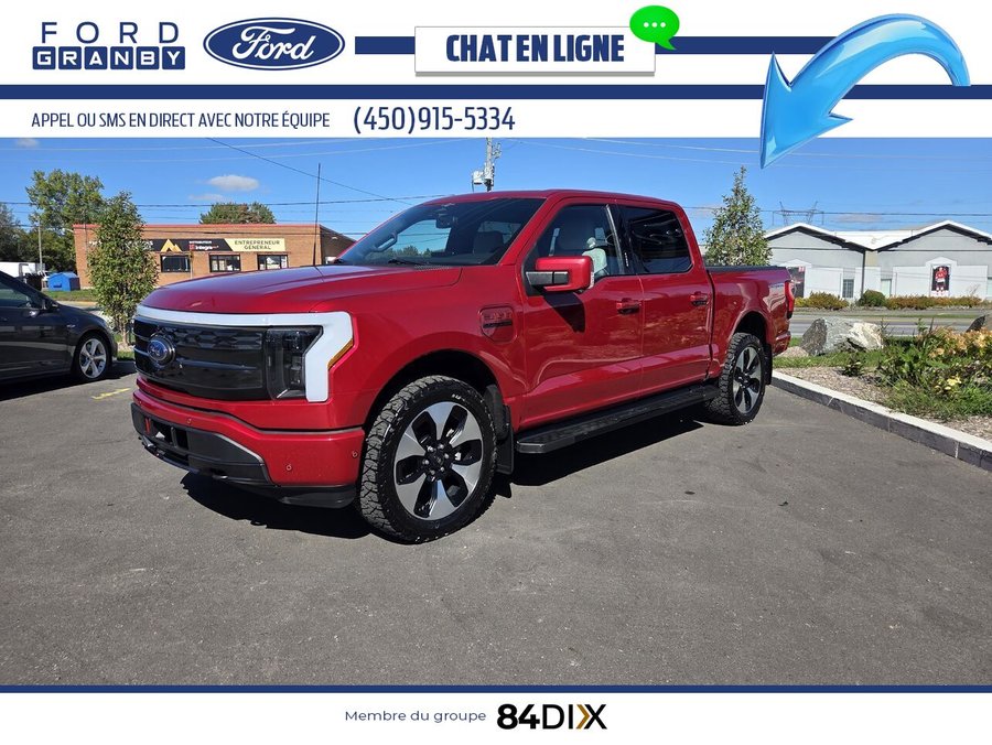 Ford F-150 Lightning Platinum SuperCrew 4RM caisse de 5,5 pi 2023 Rouge