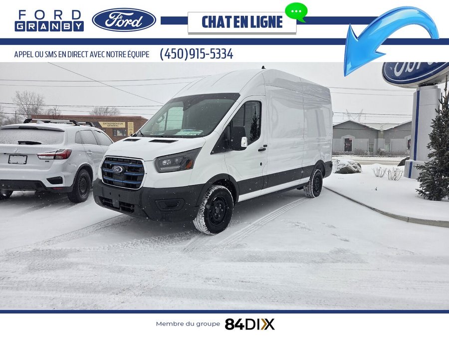 Ford E-TRANSIT FOURGONNETTE UTILITAIRE T-350 toit surélevé PA 148 po PNBV de 9 500 lb 2024 Blanc