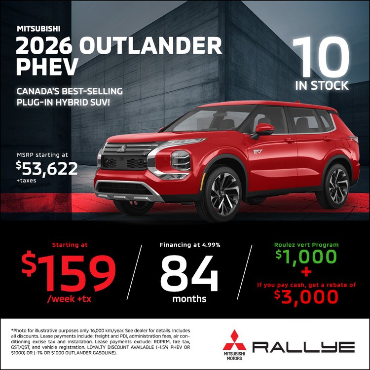 Rallye mitsubishi PROMO avril OUTLANDER PHEV 2026 EN