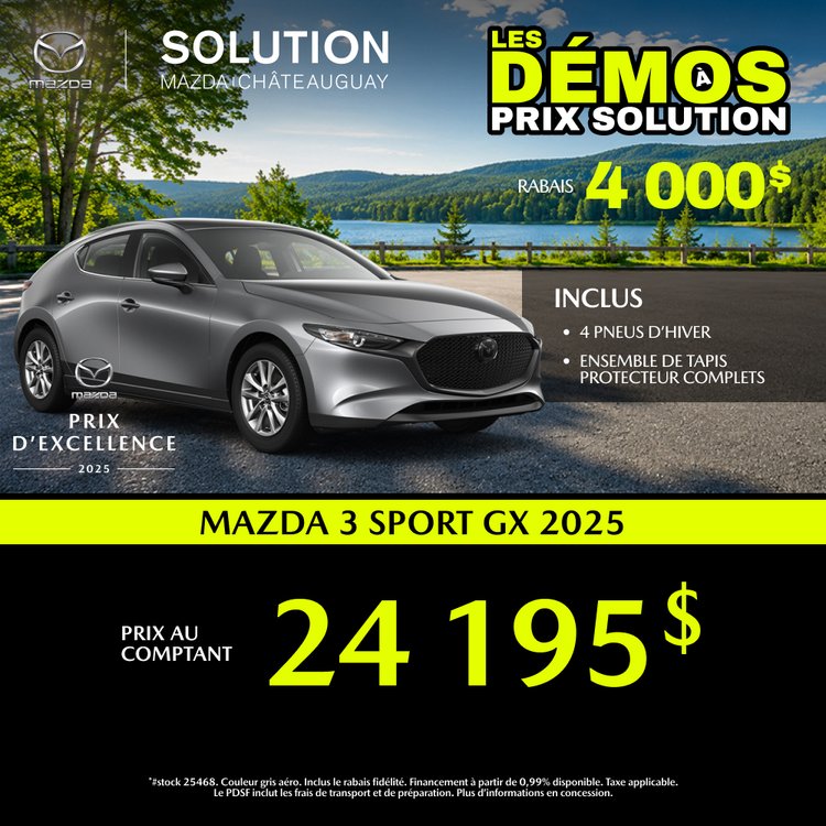 Solution mazda promo JUILLET MAZDA 3 GX 2025 FR