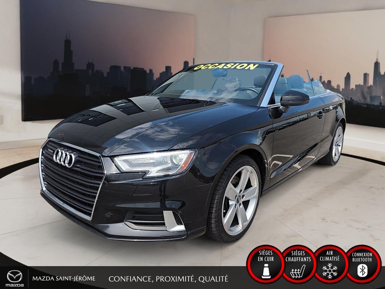 2017 Audi A3 Cabriolet | 2.0T | QUATTRO | CLEAN CARFAX | Black Saint-Jérôme - photo #0